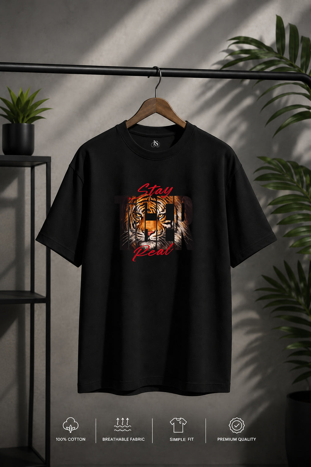 JS Fashion Lab Premium Multi Printed Black T-Shirt Design | 100% Cotton | Streetwear