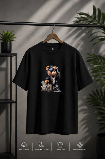 JS Fashion Lab Premium Multi Printed Black T-Shirt Design | 100% Cotton | Streetwear