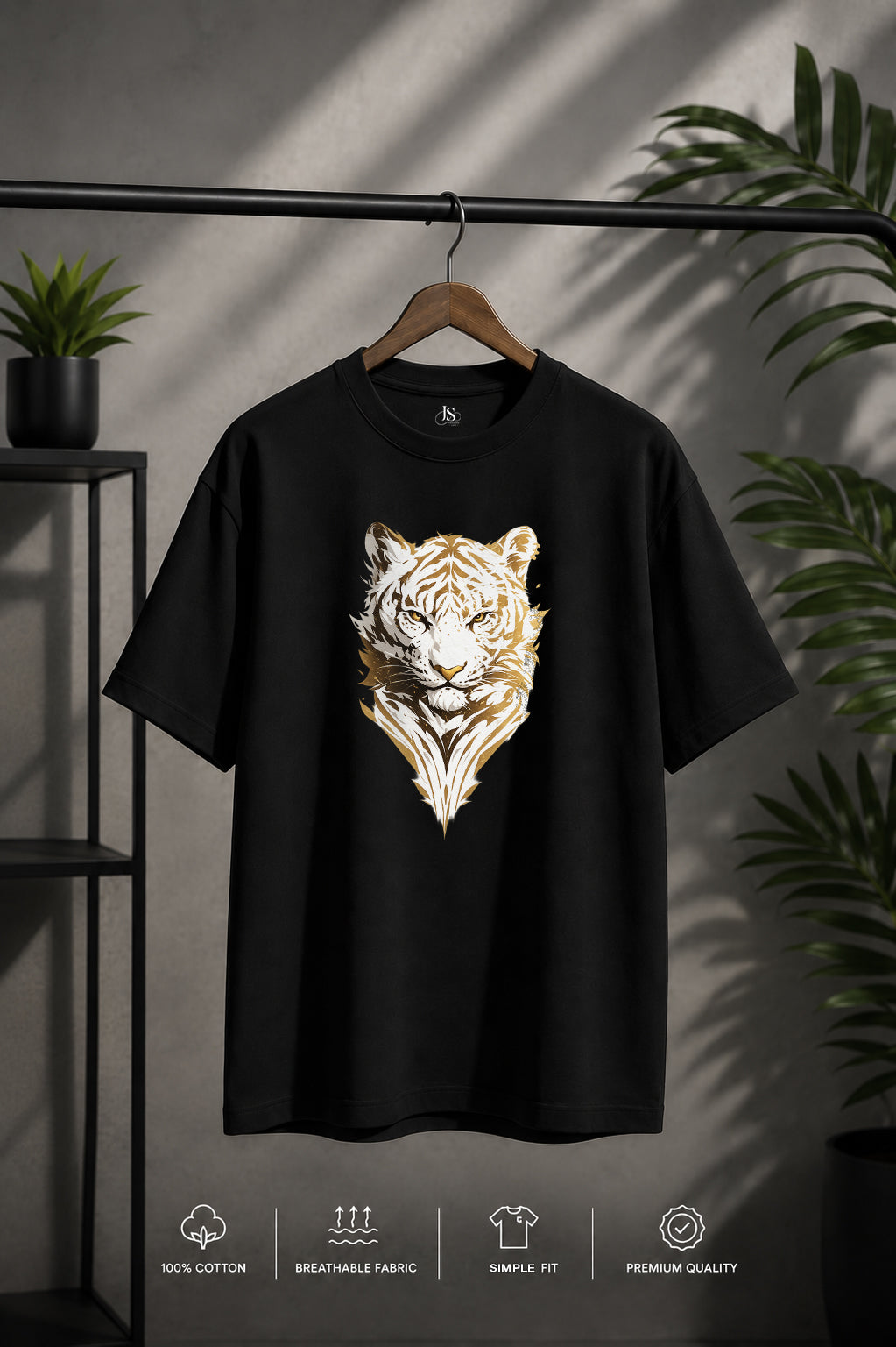 JS Fashion Lab Premium Multi Printed Black T-Shirt Design | 100% Cotton | Streetwear