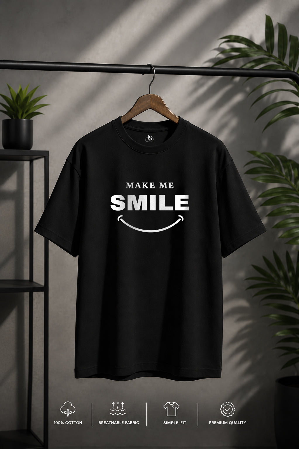 JS Fashion Lab Premium Printed Positive Vibe Black T-Shirt Multi Desgin | 100% Cotton | Streetwear