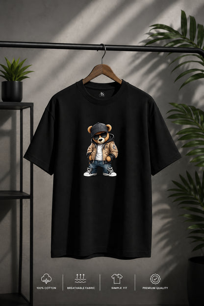 JS Fashion Lab Premium Multi Printed Black T-Shirt Design | 100% Cotton | Streetwear