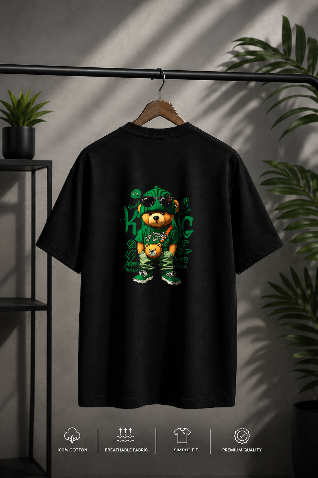 JS Fashion Lab Premium Printed Back Side Black T-Shirt Multi Desgin | 100% Cotton | Streetwear