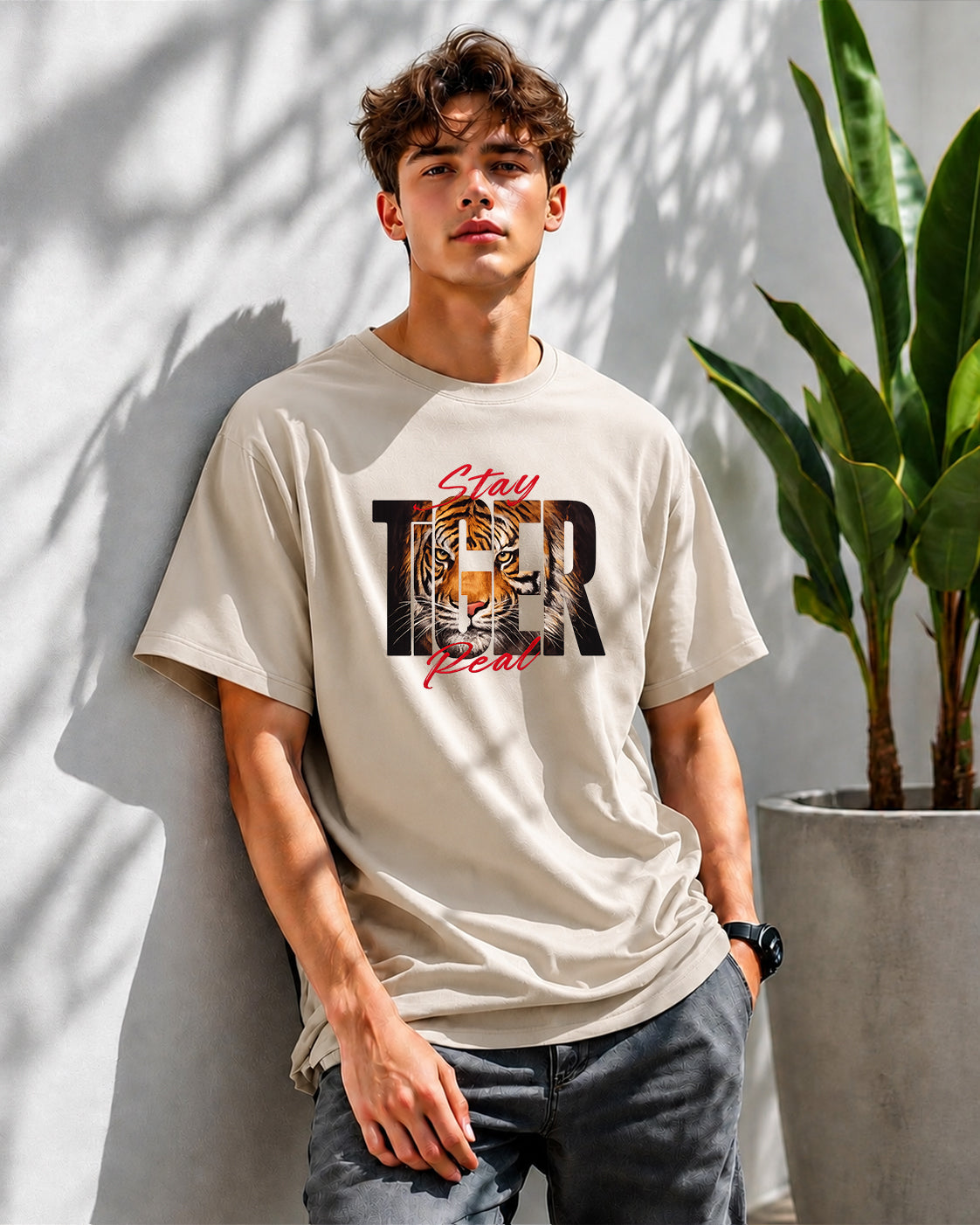 JS Fashion Lab Premium Multi Printed Beige T-Shirt Design | 100% Cotton | Streetwear