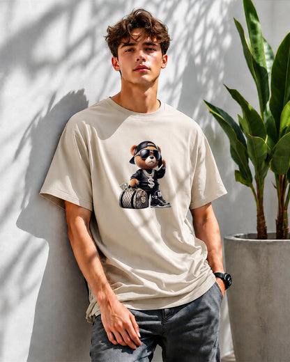 JS Fashion Lab Premium Multi Printed Beige T-Shirt Design | 100% Cotton | Streetwear