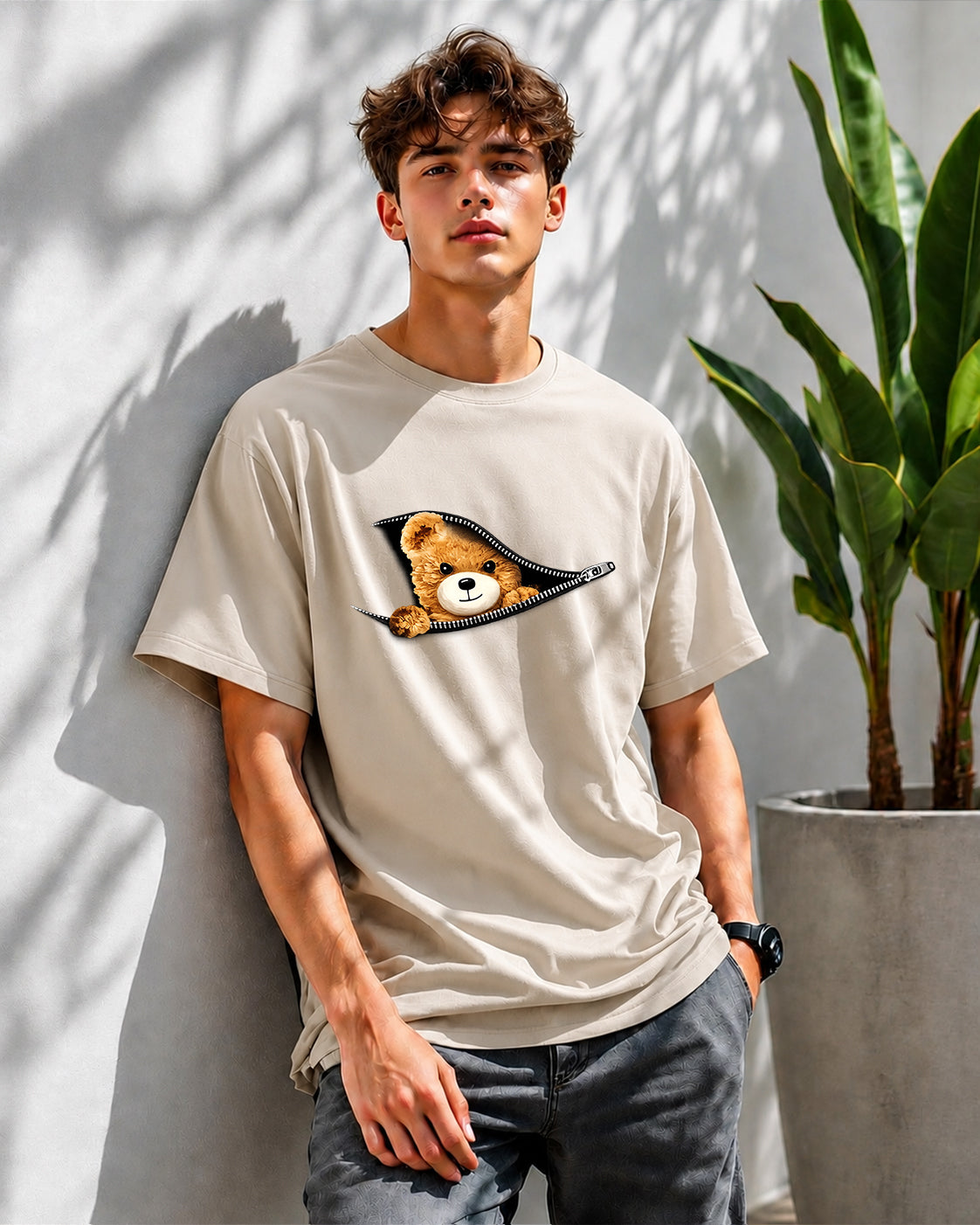 JS Fashion Lab Premium Multi Printed Beige T-Shirt Design | 100% Cotton | Streetwear