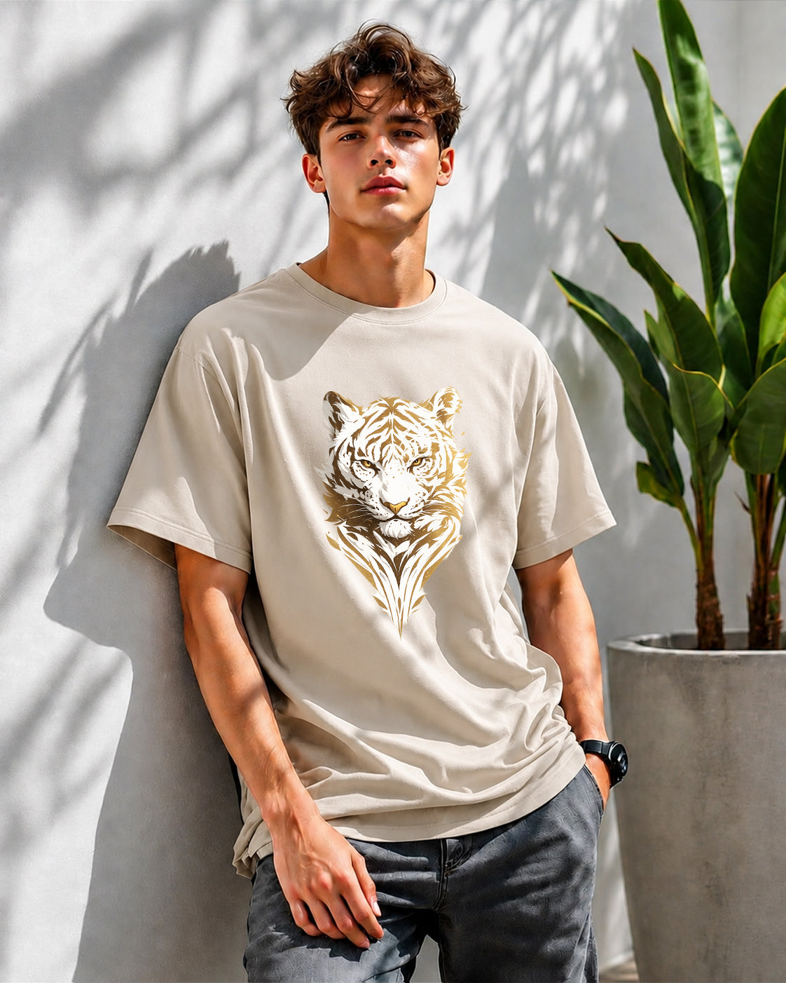 JS Fashion Lab Premium Multi Printed Beige T-Shirt Design | 100% Cotton | Streetwear