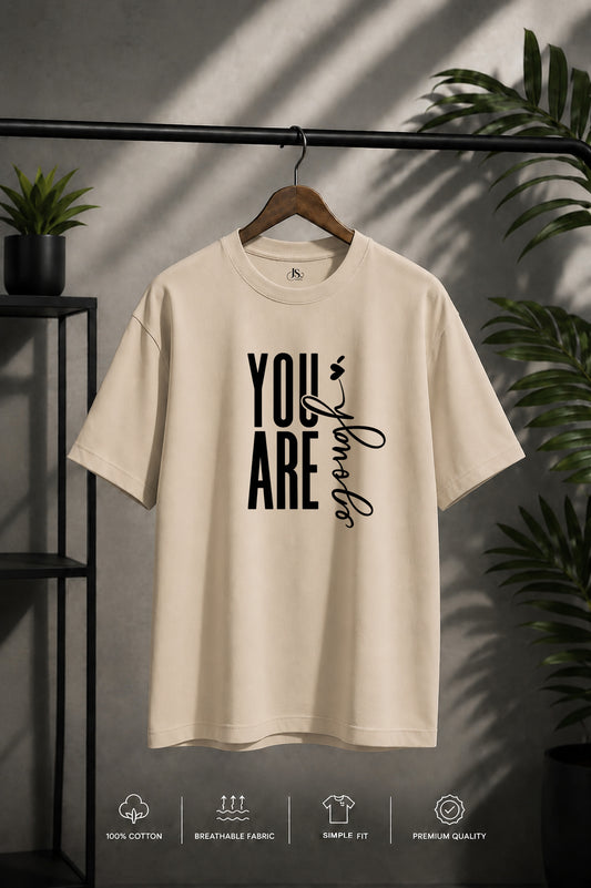 JS Fashion Lab Premium Printed Side Beige T-Shirt Multi Design Be You | 100% Cotton | Streetwear