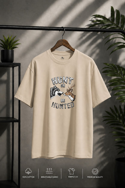 JS Fashion Lab Premium Printed Beige T-Shirt Multi Design Stay Focus | 100% Cotton | Streetwear