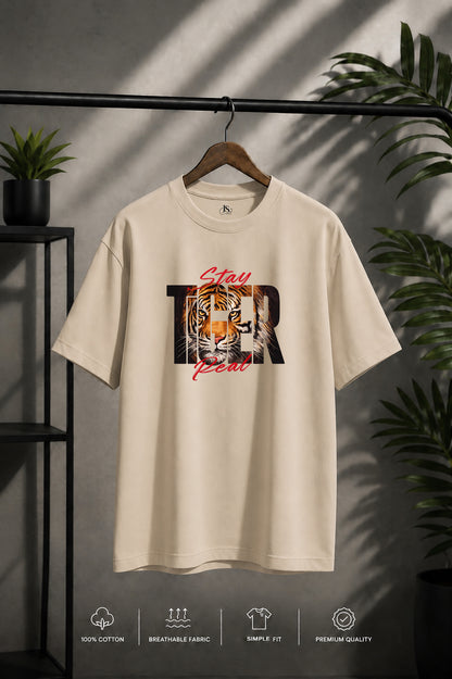 JS Fashion Lab Premium Multi Printed Beige T-Shirt Design | 100% Cotton | Streetwear