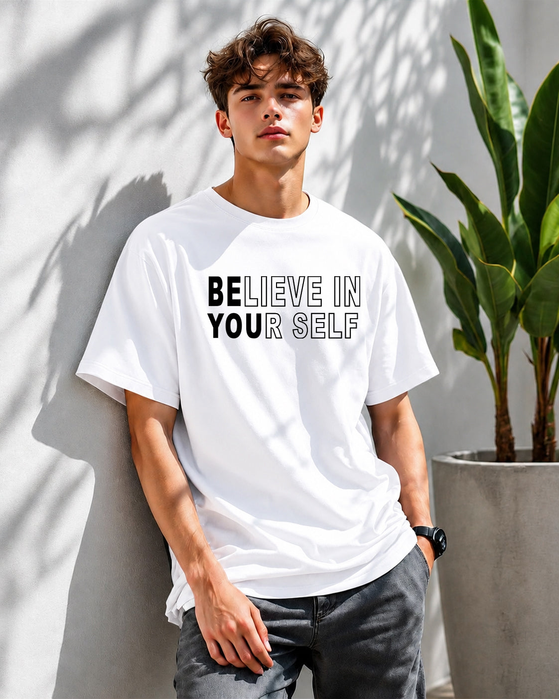 JS Fashion Lab Premium Printed White T-Shirt Desgin Be You | 100% Cotton | Streetwear