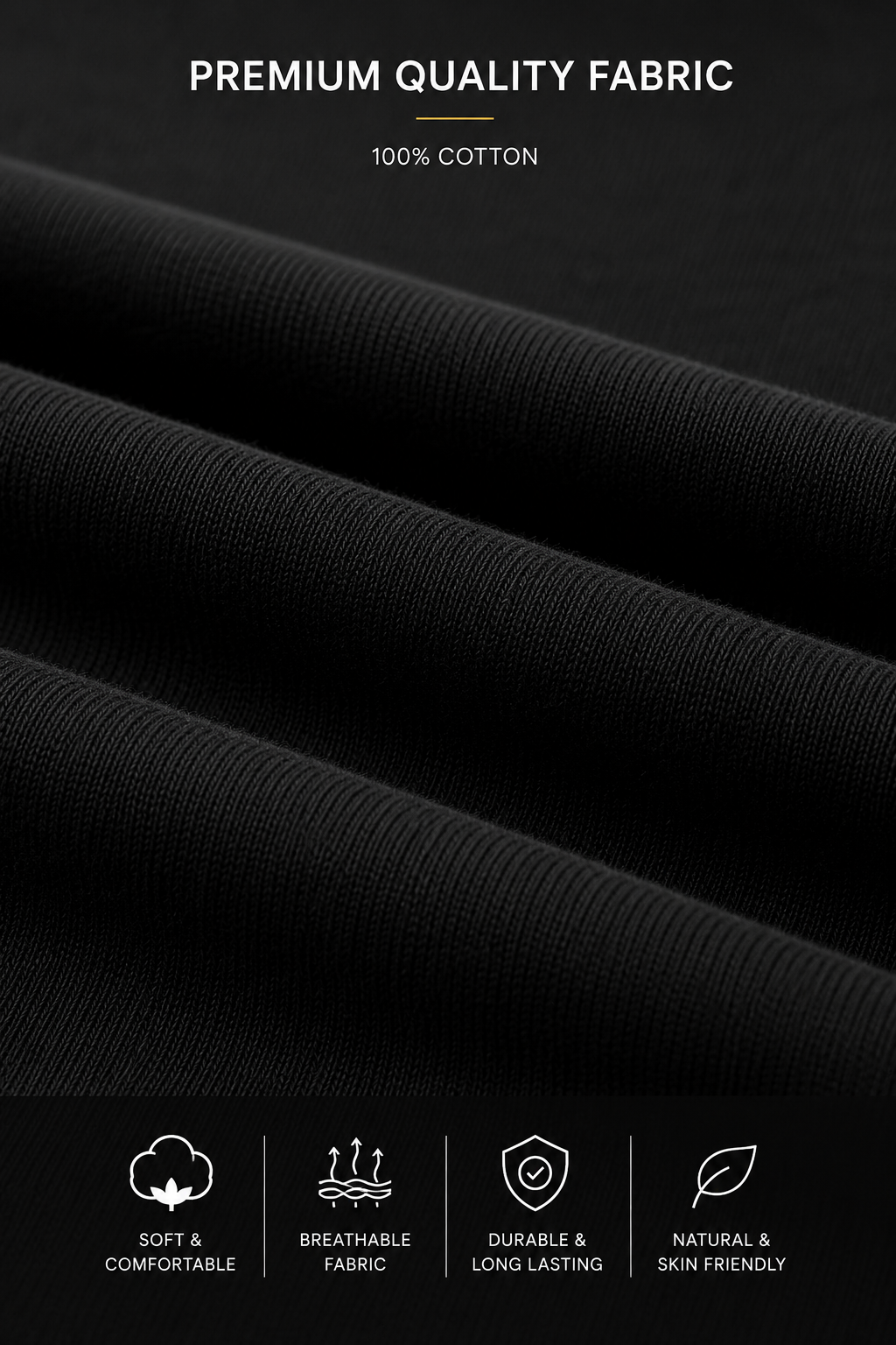 JS Fashion Lab Premium Plain Black T-Shirt | 100% Cotton | Streetwear