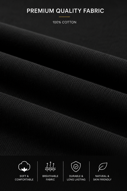JS Fashion Lab Premium Plain Black T-Shirt | 100% Cotton | Streetwear