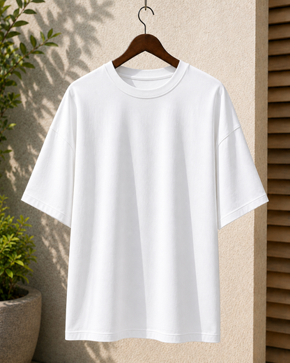 Premium Oversized Plain T-Shirt for Men | Drop Shoulder Casual Tee