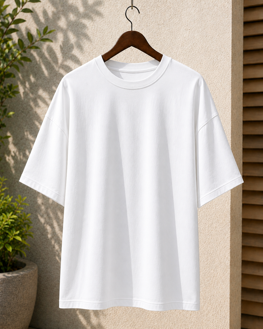 Premium Oversized Plain T-Shirt for Men | Drop Shoulder Casual Tee