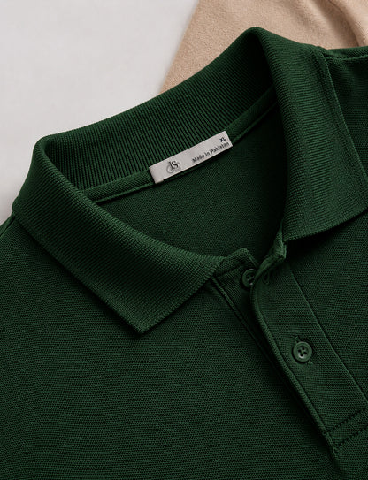 JS Fashion Lab Premium Dark Green Polo Shirt – Soft Cotton Blend | Classic Fit | Casual & Smart Wear
