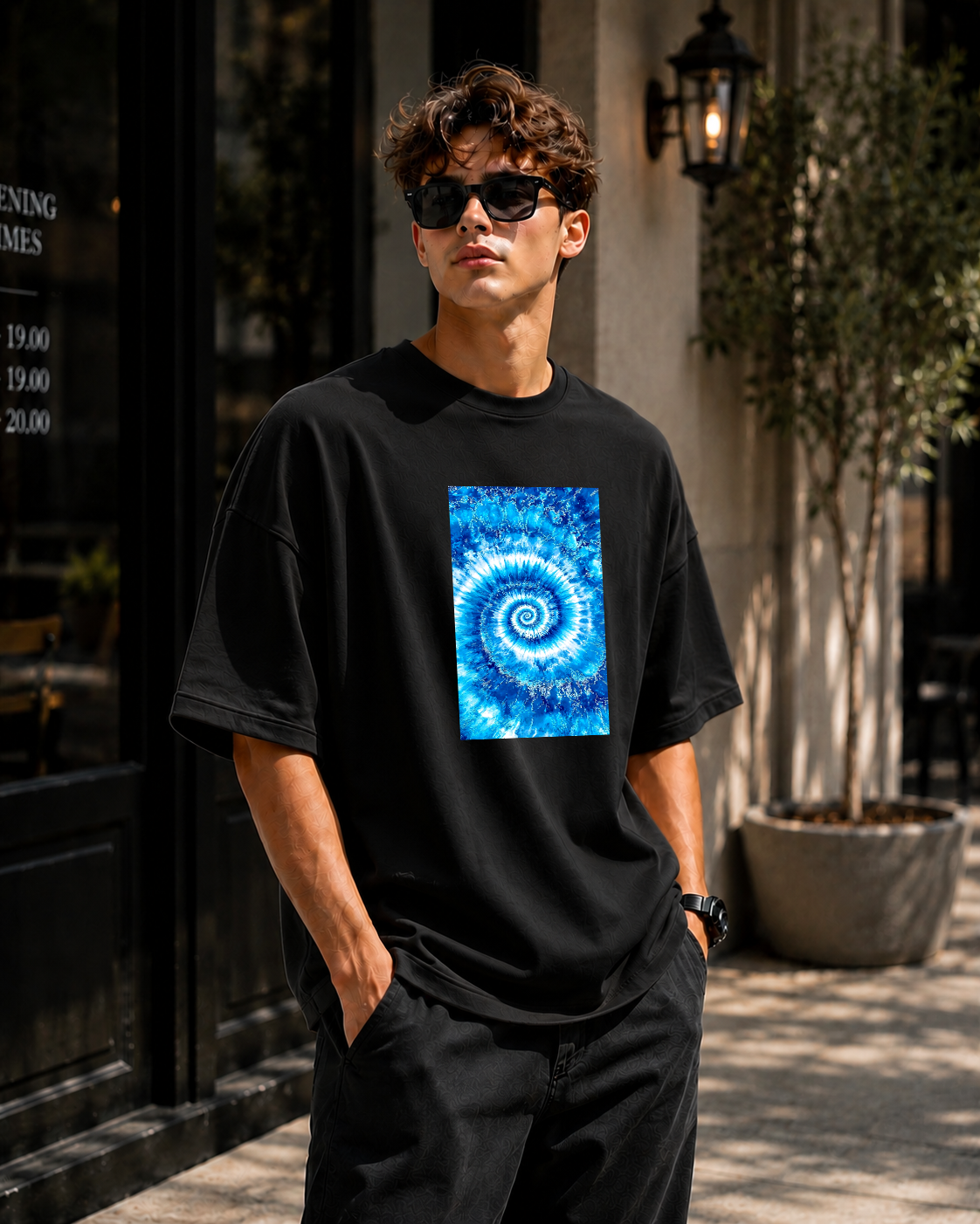 Premium Oversized Black T-Shirt for Men DTF Design | Drop Shoulder Casual Tee