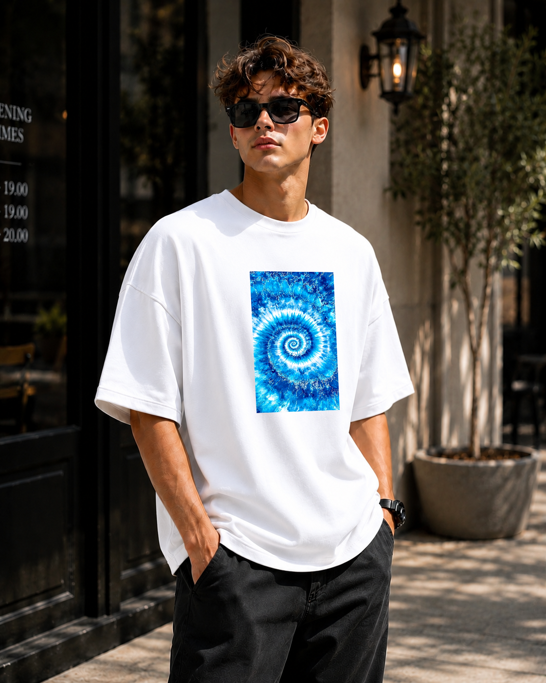 Premium Oversized White T-Shirt for Men DTF Design | Drop Shoulder Casual Tee