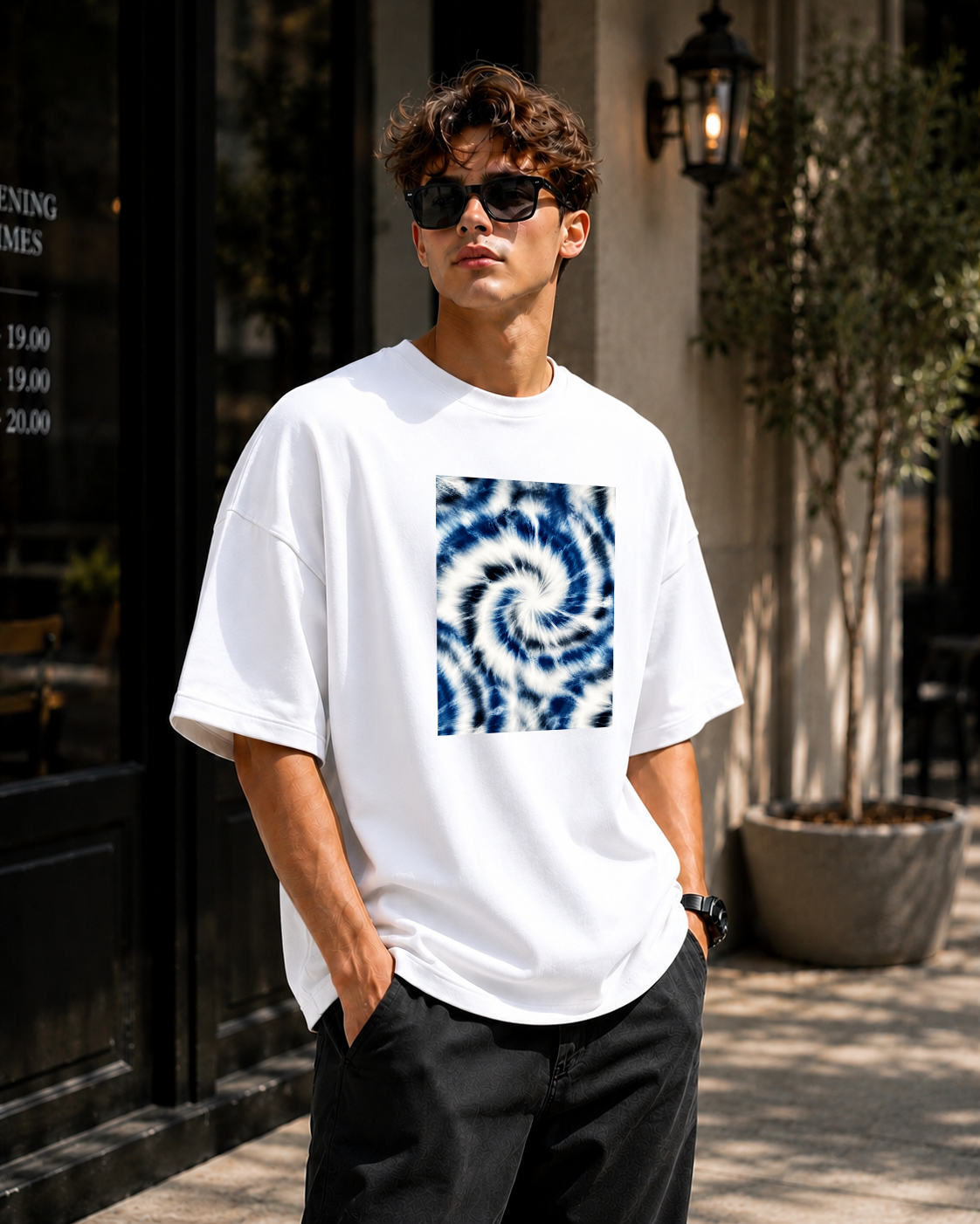 Premium Oversized White T-Shirt for Men DTF Design | Drop Shoulder Casual Tee