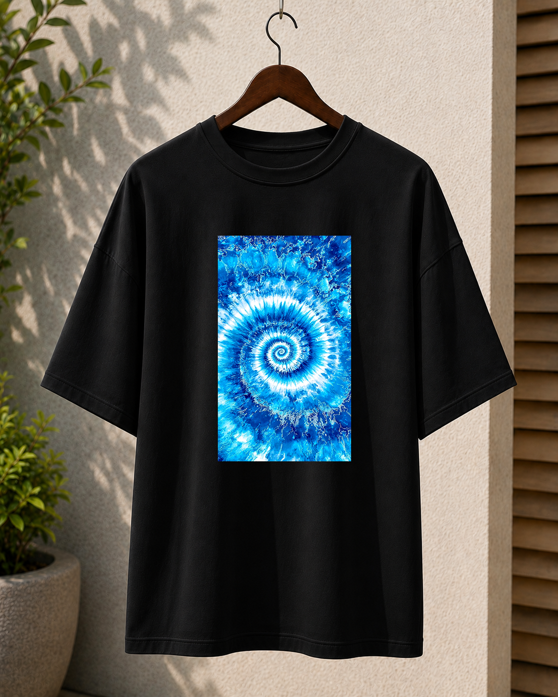 Premium Oversized Black T-Shirt for Men DTF Design | Drop Shoulder Casual Tee