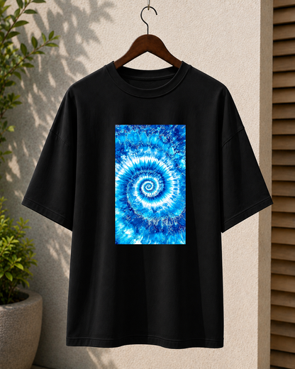 Premium Oversized Black T-Shirt for Men DTF Design | Drop Shoulder Casual Tee