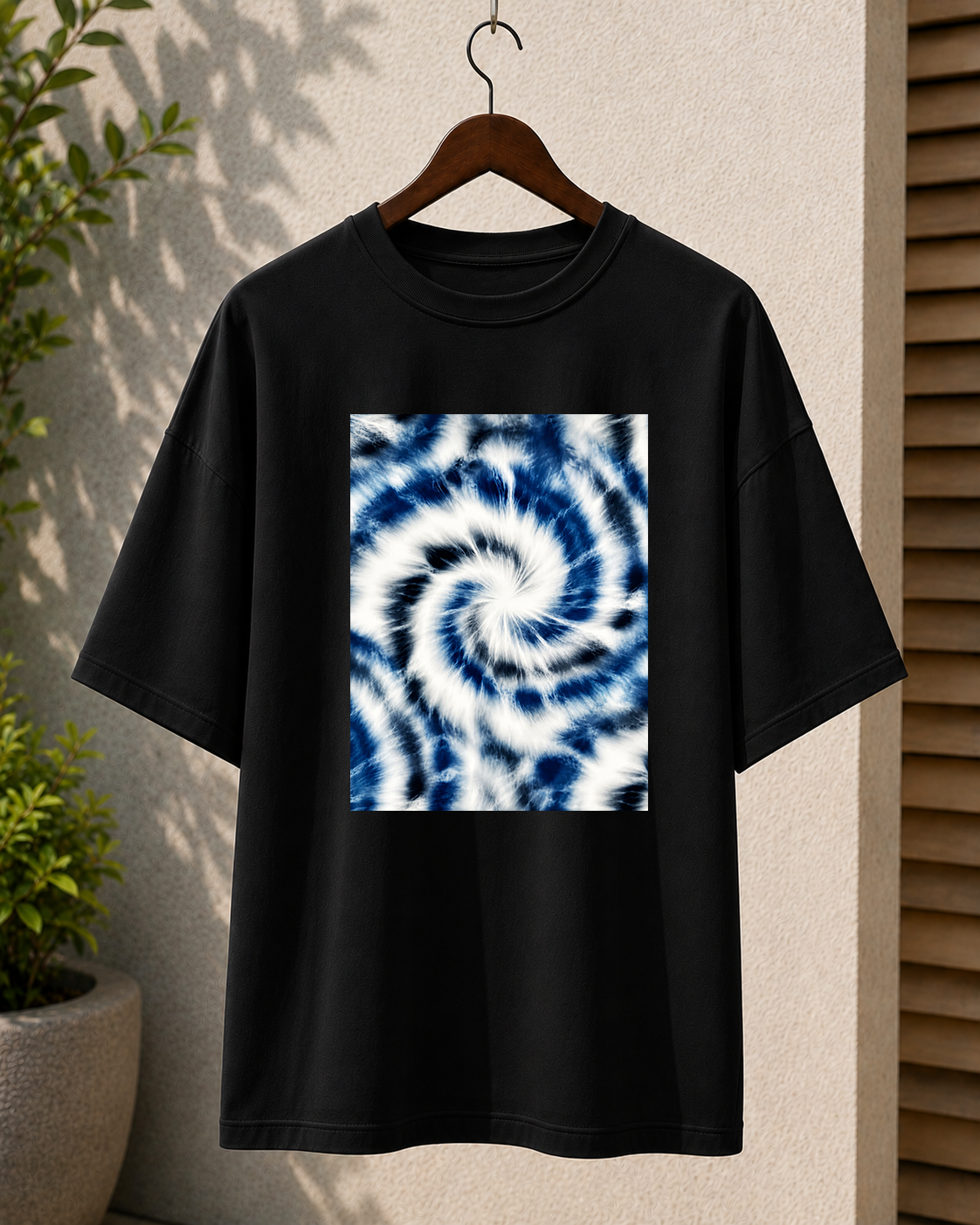 Premium Oversized Black T-Shirt for Men DTF Design | Drop Shoulder Casual Tee
