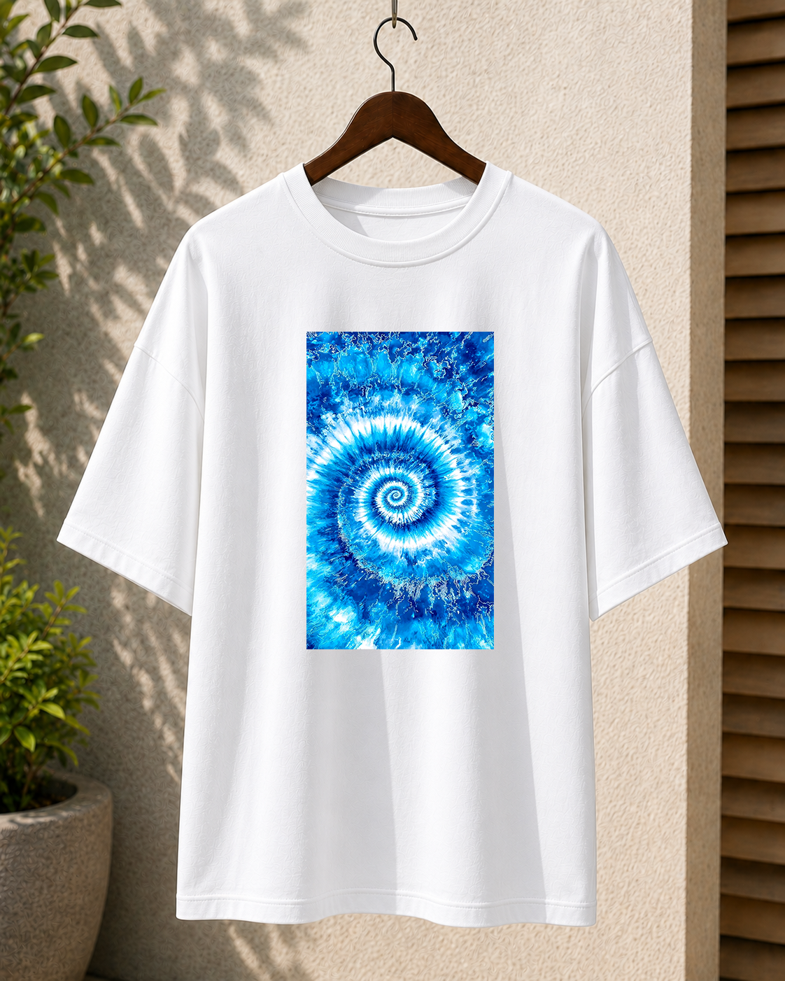 Premium Oversized White T-Shirt for Men DTF Design | Drop Shoulder Casual Tee