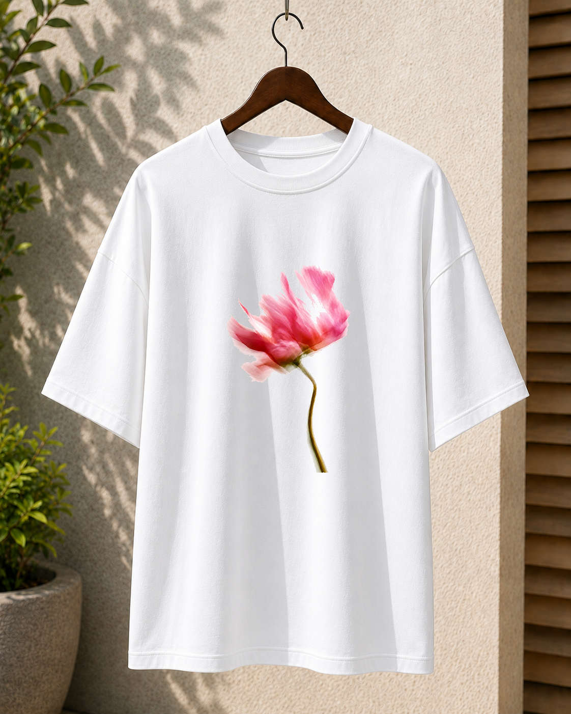 Premium Oversized White T-Shirt for Men DTF Design | Drop Shoulder Casual Tee