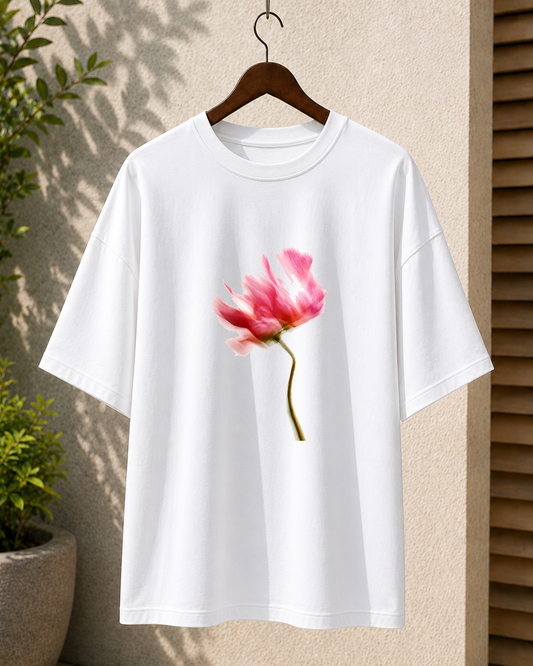 Premium Oversized White T-Shirt for Men DTF Design | Drop Shoulder Casual Tee