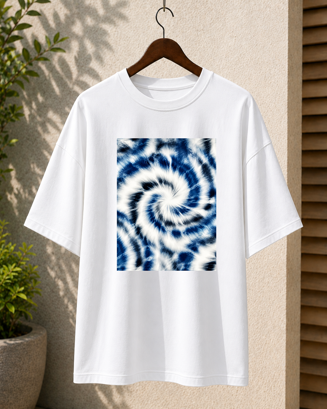 Premium Oversized White T-Shirt for Men DTF Design | Drop Shoulder Casual Tee