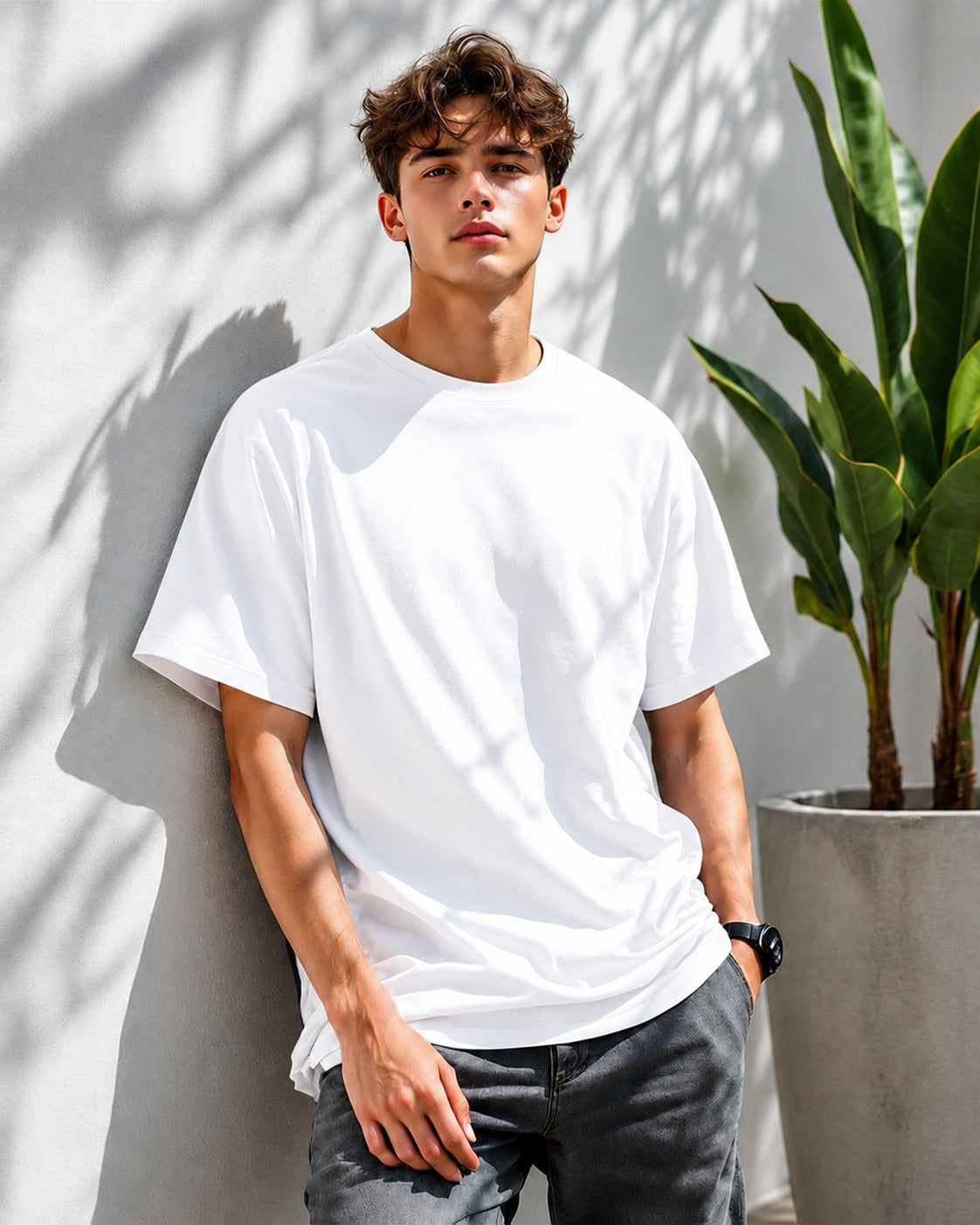 JS Fashion Lab Premium Plain White T-Shirt | 100% Cotton | Streetwear