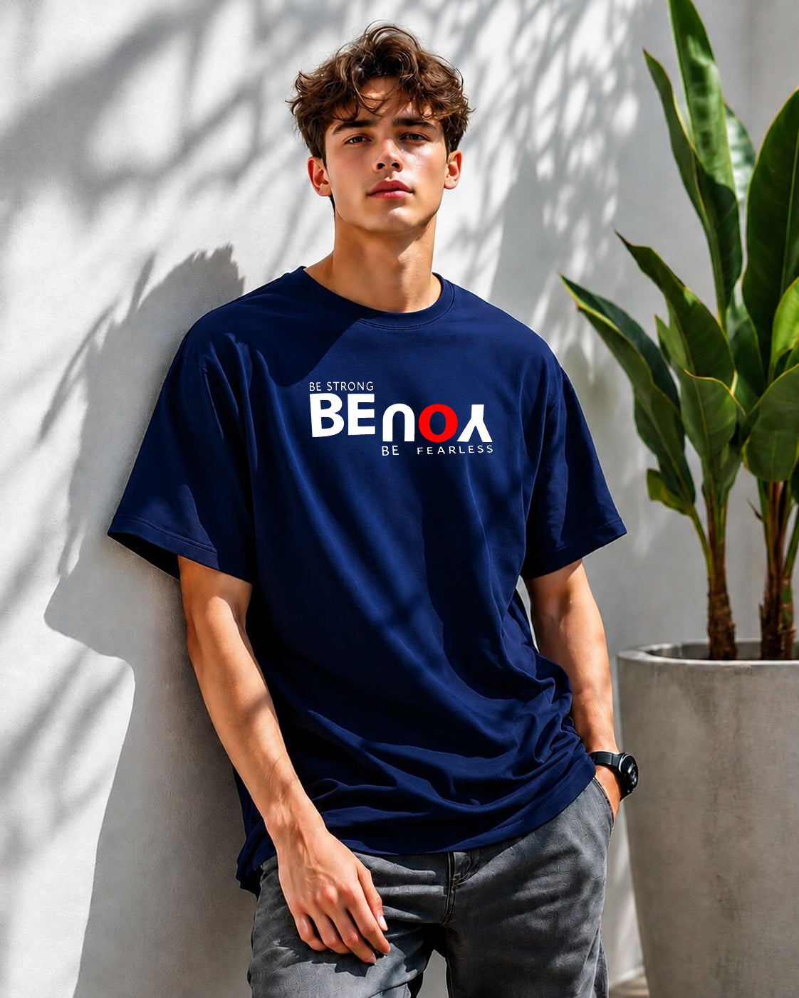 JS Fashion Lab Premium Printed Side Navy Blue T-Shirt Multi Design Be You | 100% Cotton | Streetwear