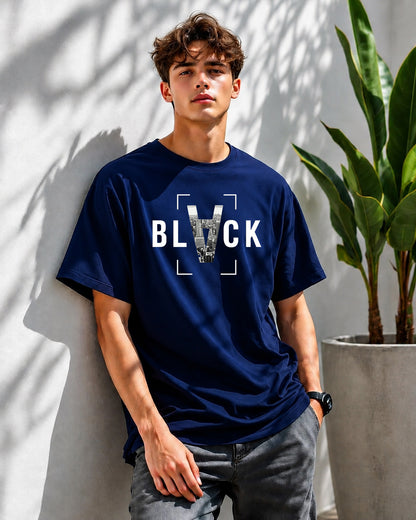 JS Fashion Lab Premium Printed Navy Blue T-Shirt Multi Design Stay Focus | 100% Cotton | Streetwear