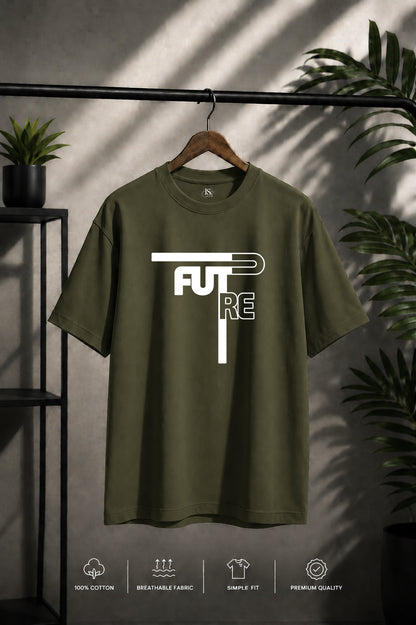 JS Fashion Lab Premium Printed Future Olive Green T-Shirt Multi Design | 100% Cotton | Streetwear