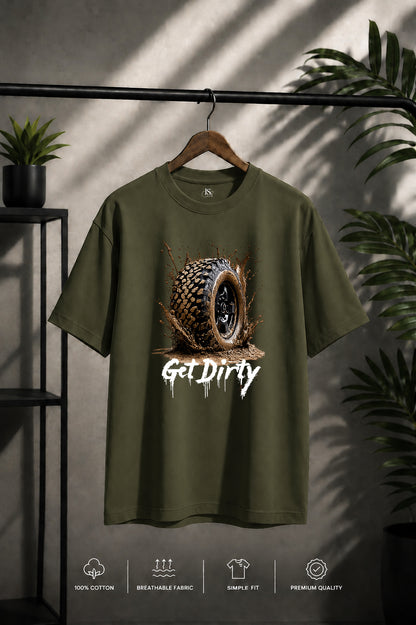 JS Fashion Lab Premium Printed Olive GreenT-Shirt Multi Design Stay Focus | 100% Cotton | Streetwear