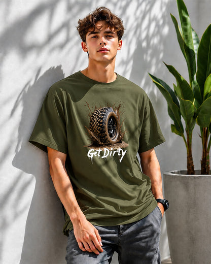 JS Fashion Lab Premium Printed Olive GreenT-Shirt Multi Design Stay Focus | 100% Cotton | Streetwear