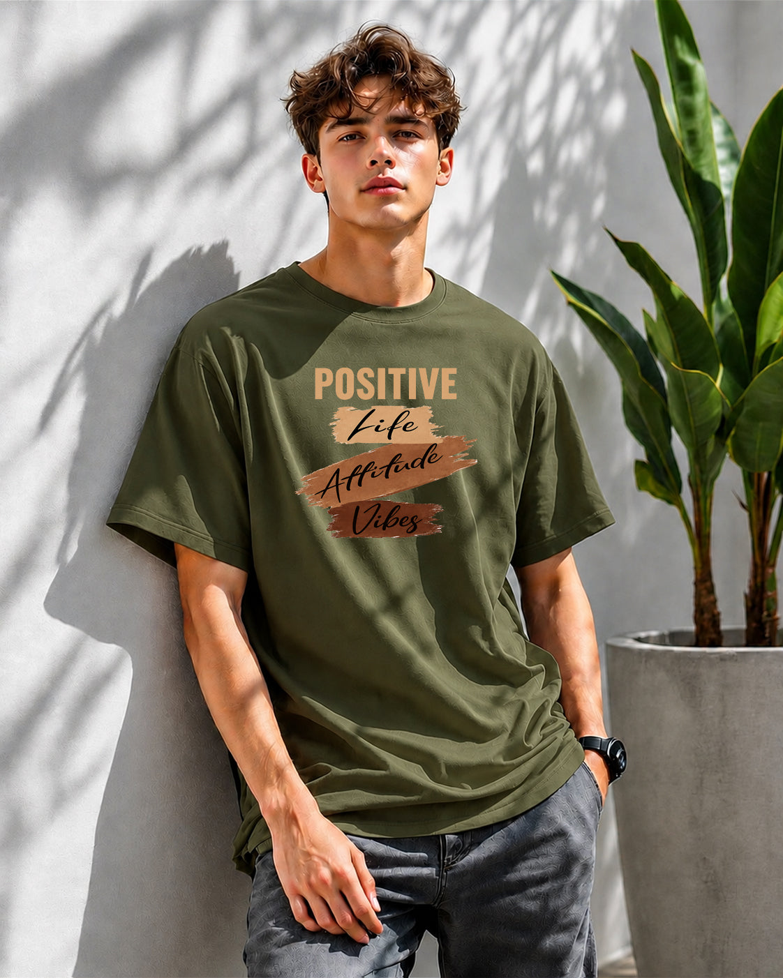 JS Fashion Lab Premium Printed Future Olive Green T-Shirt Multi Design | 100% Cotton | Streetwear