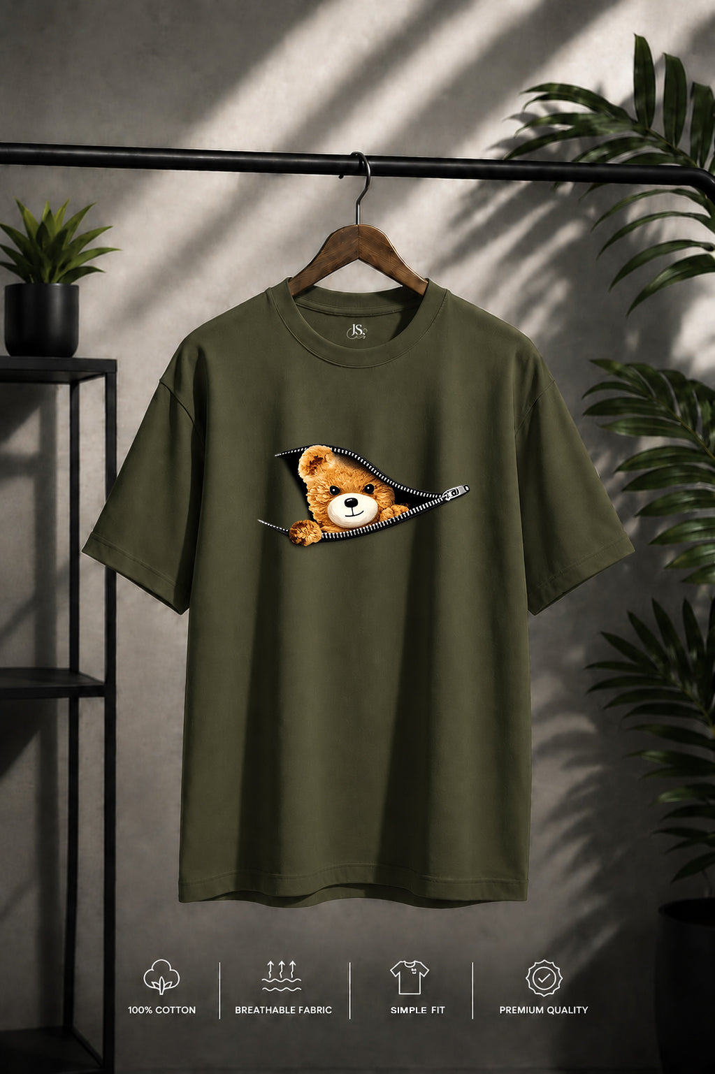 JS Fashion Lab Premium Multi Printed Olive Green T-Shirt Design | 100% Cotton | Streetwear