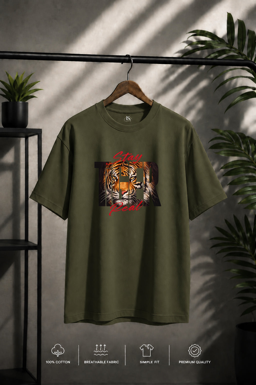 JS Fashion Lab Premium Multi Printed Olive Green T-Shirt Design | 100% Cotton | Streetwear