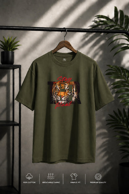 JS Fashion Lab Premium Multi Printed Olive Green T-Shirt Design | 100% Cotton | Streetwear