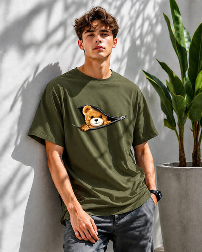 JS Fashion Lab Premium Multi Printed Olive Green T-Shirt Design | 100% Cotton | Streetwear