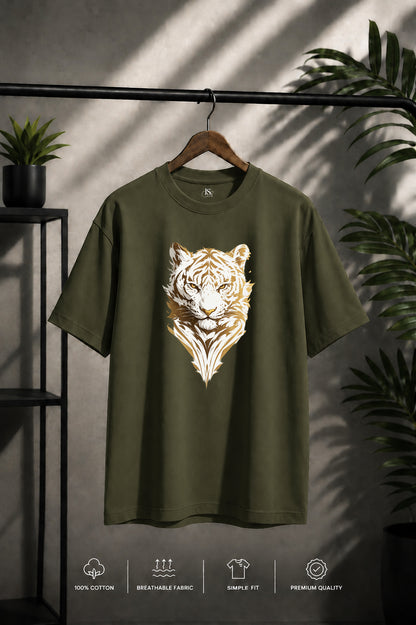 JS Fashion Lab Premium Multi Printed Olive Green T-Shirt Design | 100% Cotton | Streetwear