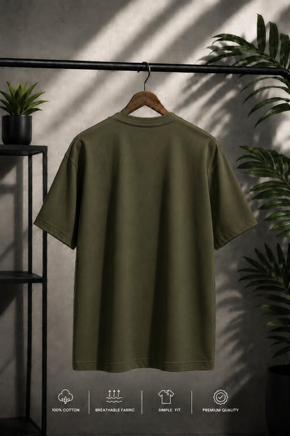 JS Fashion Lab Premium Plain Olive Green T-Shirt | 100% Cotton | Streetwear