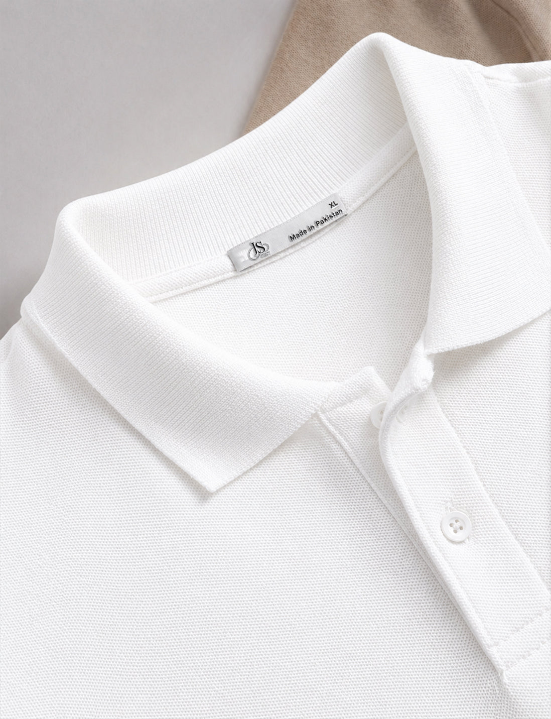JS Fashion Lab Premium White Polo Shirt – Soft Cotton Blend | Classic Fit | Casual & Smart Wear