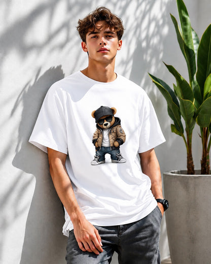 JS Fashion Lab Premium Printed White T-Shirt | 100% Cotton | Streetwear