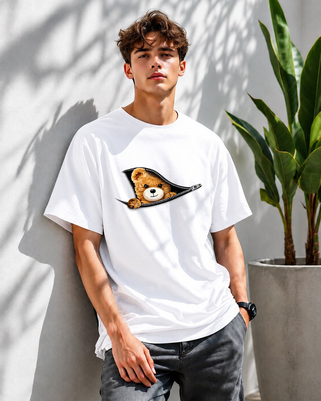 JS Fashion Lab Premium Printed White T-Shirt | 100% Cotton | Streetwear