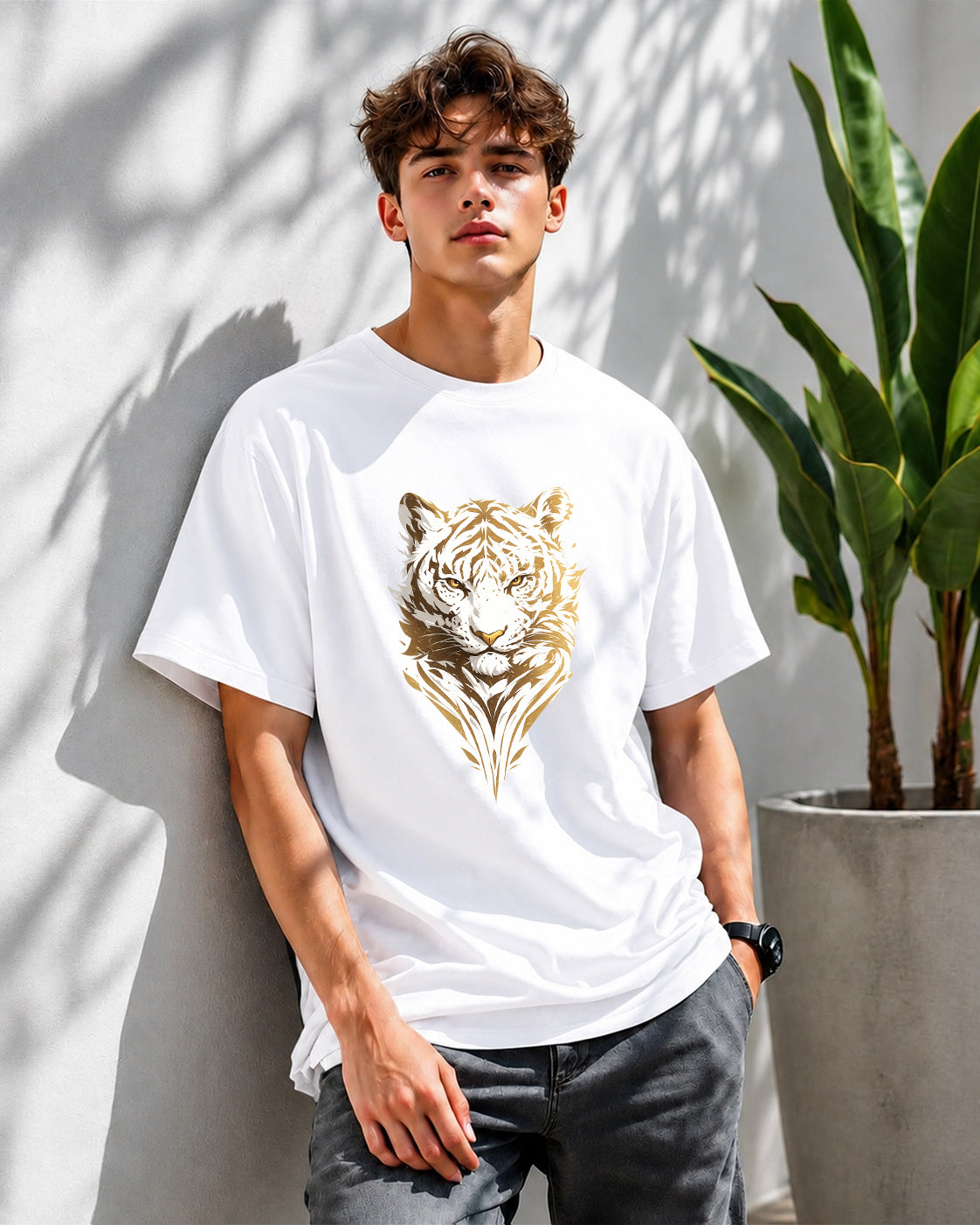 JS Fashion Lab Premium Printed White T-Shirt | 100% Cotton | Streetwear
