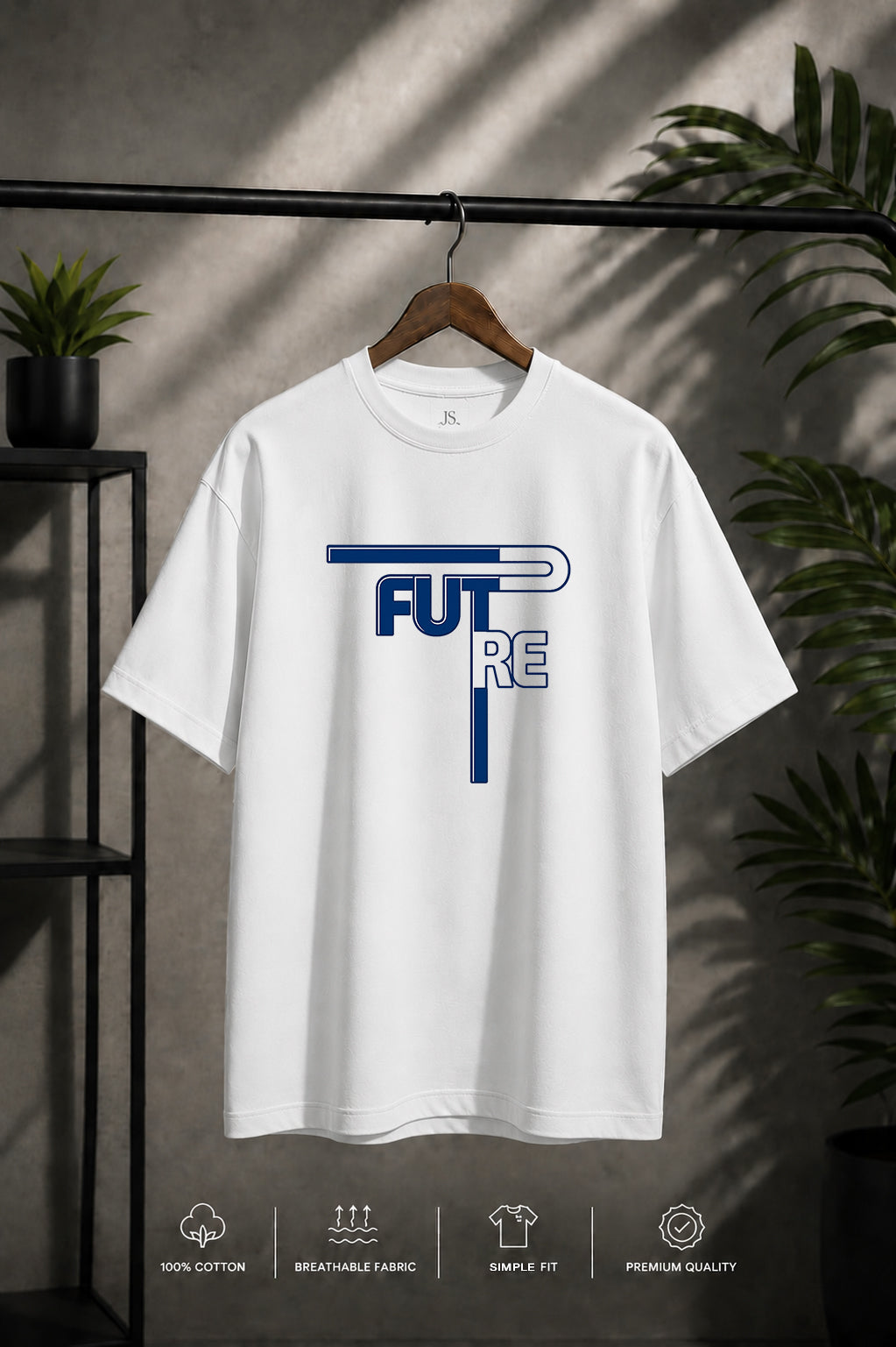 JS Fashion Lab Premium Printed White Positive Vibe T-Shirt Desgin | 100% Cotton | Streetwear