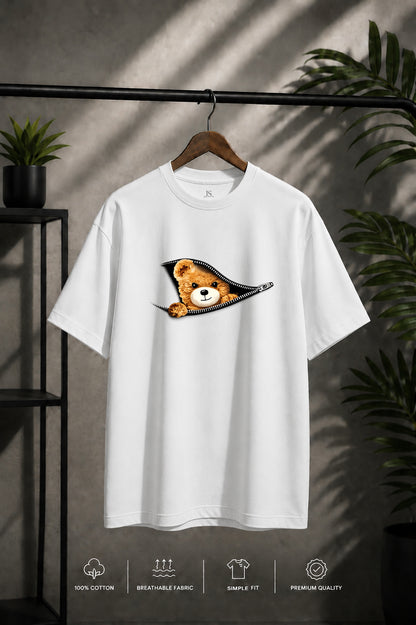 JS Fashion Lab Premium Printed White T-Shirt | 100% Cotton | Streetwear