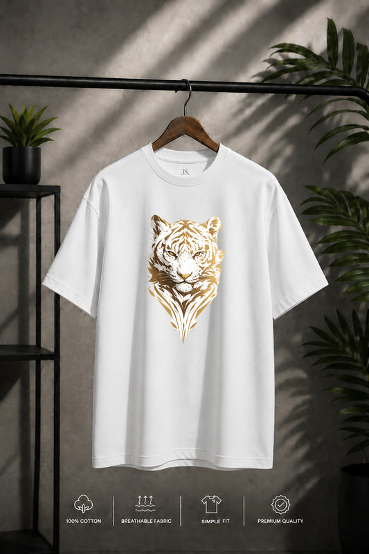 JS Fashion Lab Premium Printed White T-Shirt | 100% Cotton | Streetwear