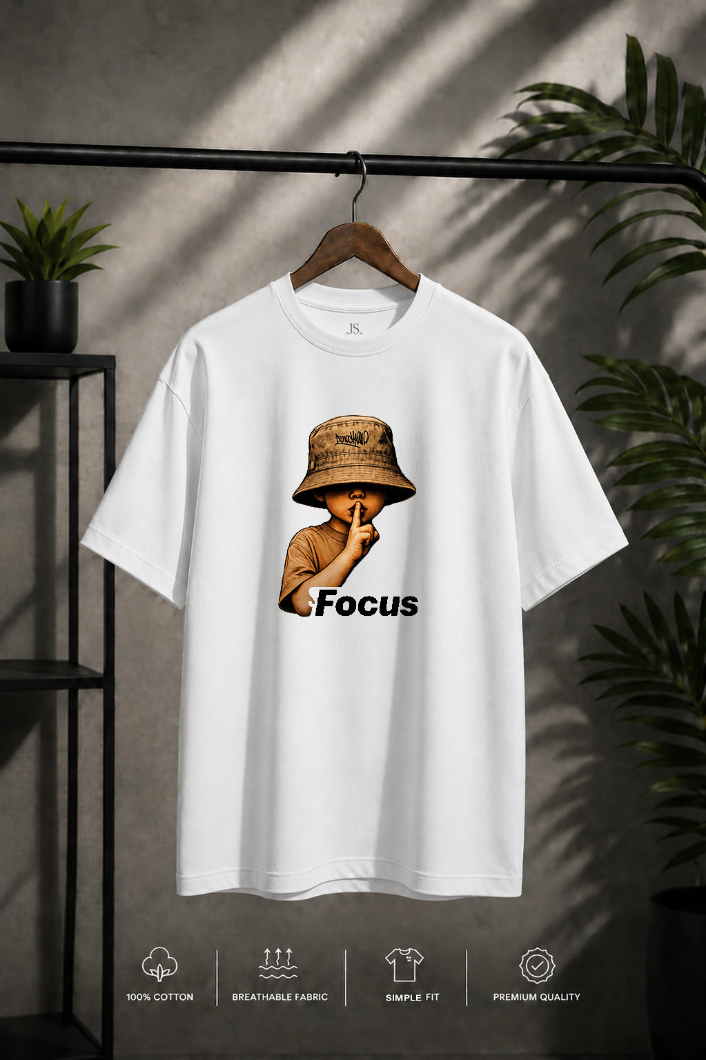 JS Fashion Lab Premium Printed White T-Shirt Desgin | 100% Cotton | Streetwear